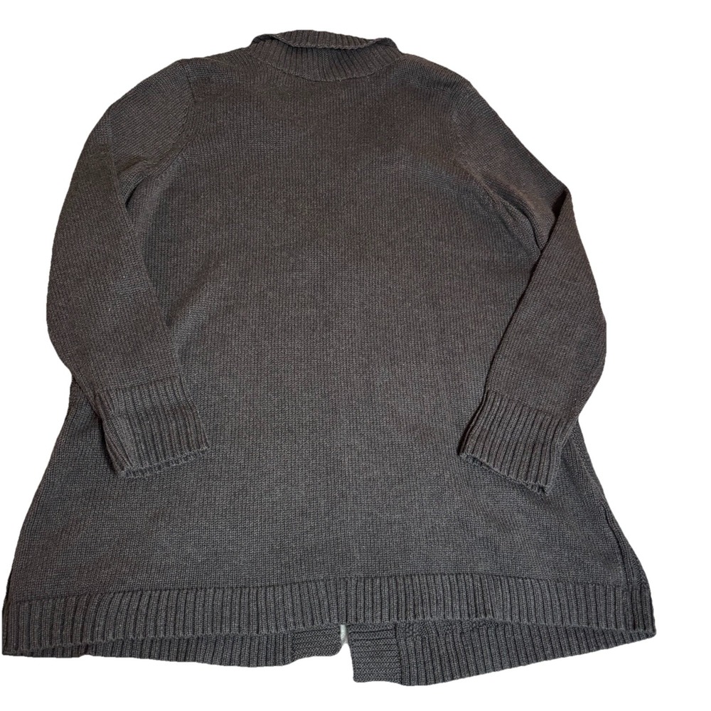 Eddie Bauer Chunky Knit Cardigan Sweater Gray Women's Size 2XL Fisherman Cotton - Picture 9 of 9